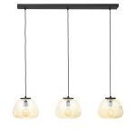 Brilliant Kaizen Pendelleuchte Glas Pendelleuchte Metall Schwarz Beige | Geeignet für 3x E27