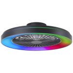 Brilliant Mazzaro Ventilator Plastik Schwarz 54W 6800lm - 830-865 CCT+RGB | 576 - Fernsteuerung Dimmbar