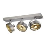 SLV Kalu Spot Aluminium Grau Rund | Geeignet für 3x GU10 (AR111) 