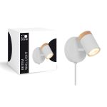 D'Lite Wandleuchte Beitem Metall Matt Weiß FSC Holz | Geeignet Für 1x GU10