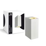 D'Lite Wandleuchte Vrebos Long  Aluminium Weiß Schwarz Up & Down | IP56 - Geeignet Für 2x GU10