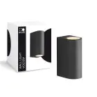 D'Lite Wandleuchte Vossem Aluminium Schwarz Up & Down| IP54 - Geeignet Für 2x GU10
