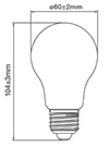 Skizze einer LED auf der Verpackung einer LED